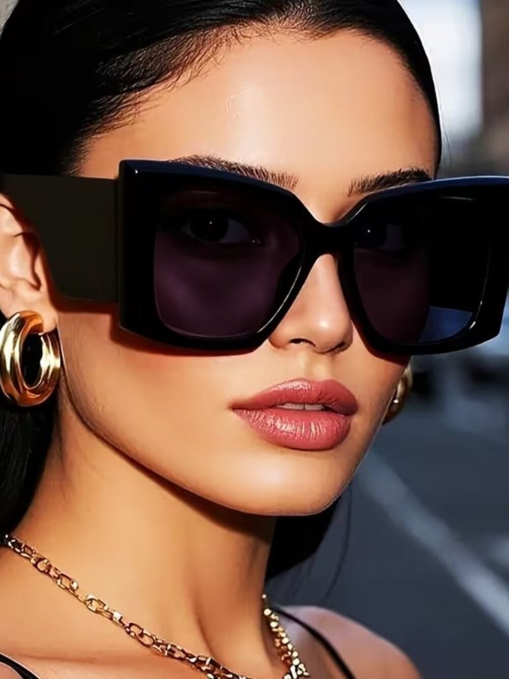 Rectangular Frame Sunglasses